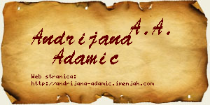 Andrijana Adamić vizit kartica